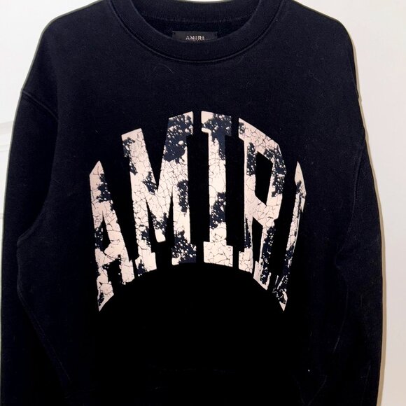AMIRI Other - AMIRI Cracked Logo Crewneck Sweatshirt – Unisex, Size M, Distressed Graphic